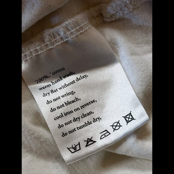 Ksubi T Shirt Large Womens White / Ivory Short Sleeve Logo Cross Cut Out - Picture 8 of 8